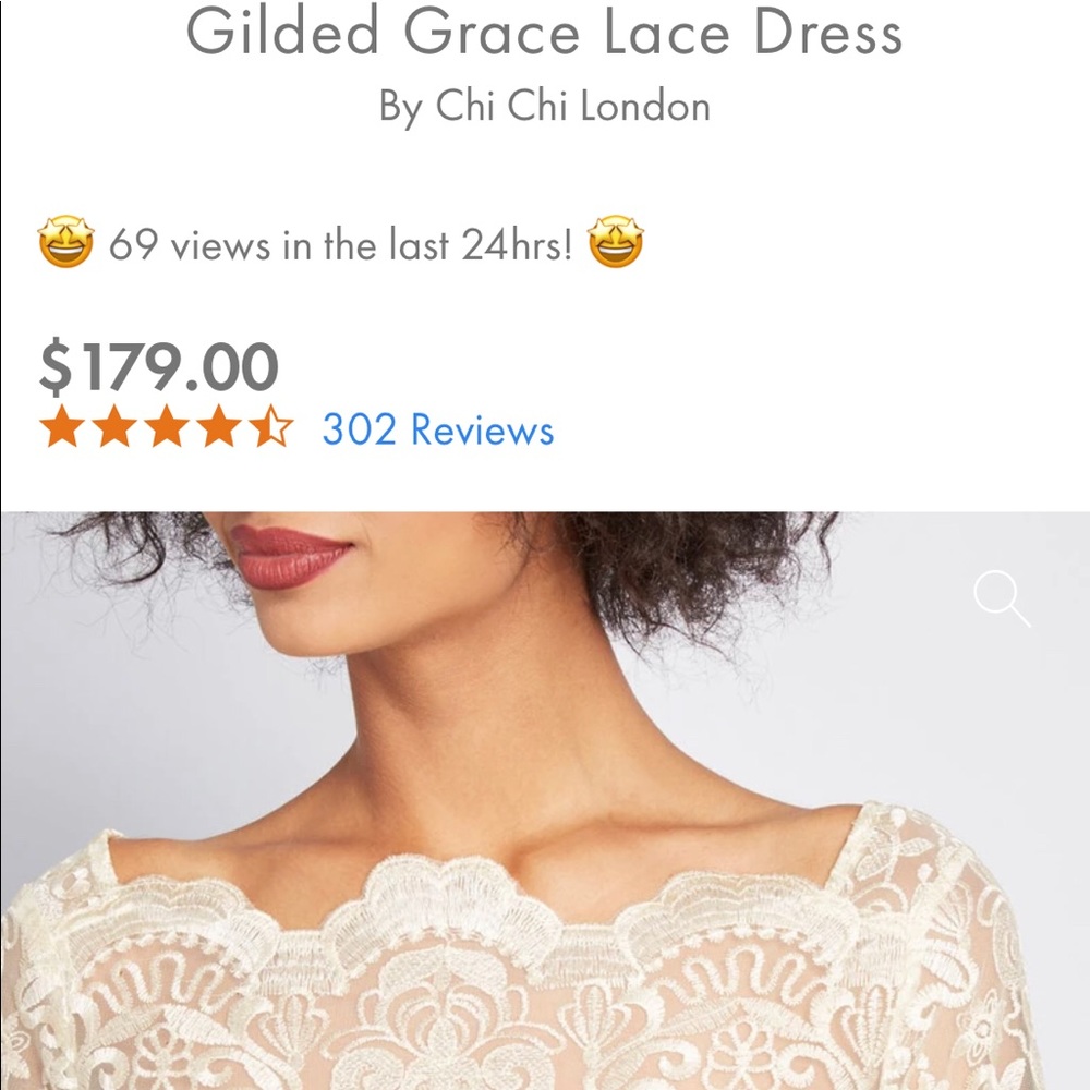 Modcloth Guilded Grace Lace Dress (Chi Chi London)